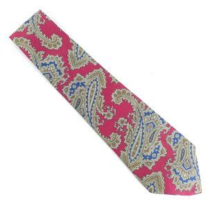American Traditions Men Necktie 100% Italian Silk Paisley Red Multi 58x4 - NWOT